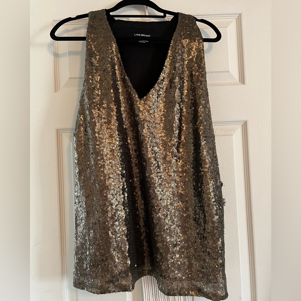 Lane Bryant 26/28 gold sequin sleeveless top